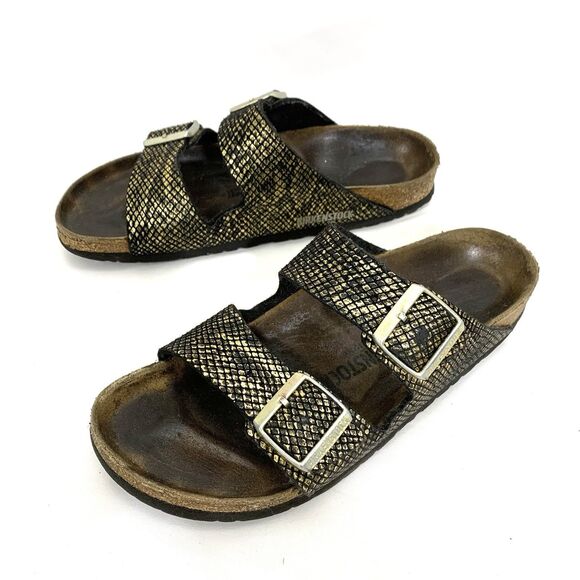 BIRKENSTOCK Arizona Birko-Flor Shiny Python Sandals Women’s Size 40 (US 9-9.5) - Picture 1 of 16
